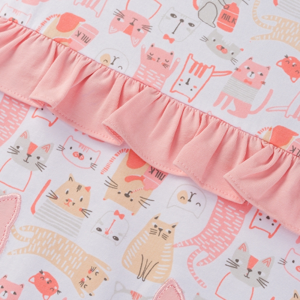 Bodysuit bé gái đùi Animo VD1024063 (0-12M,Hồng)