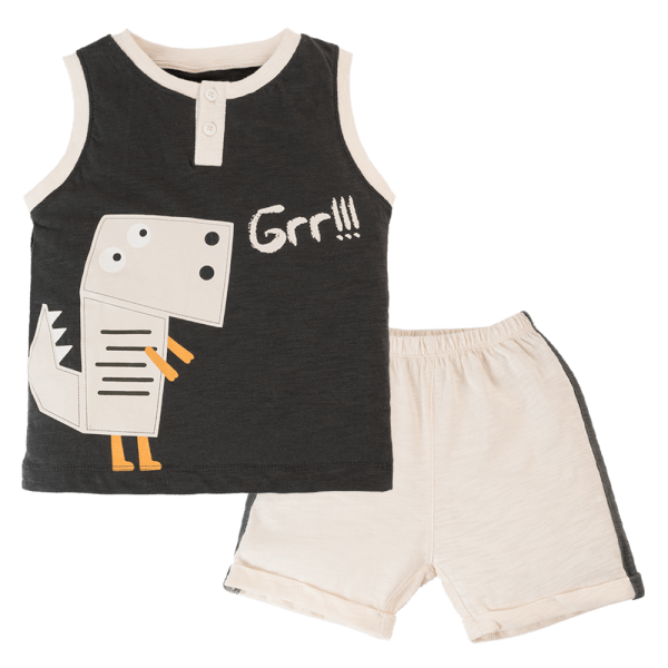 Bộ bé trai sát nách BST Khủng long Animo HN1024041 (9M-6Y,Xanh)