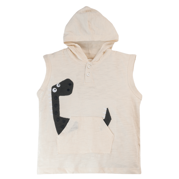 Áo bé trai có nón BST Khủng long Animo HN1024039 (9M-6Y,Kem)