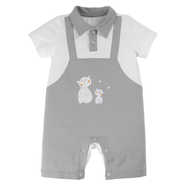 Bodysuit bé trai đùi Animo VD1024056 (0-12M,Xám nhạt)