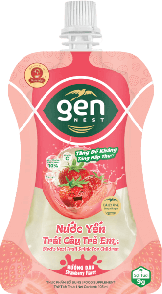 Gennest Nước Yến Sữa Trẻ Em Hương Dâu