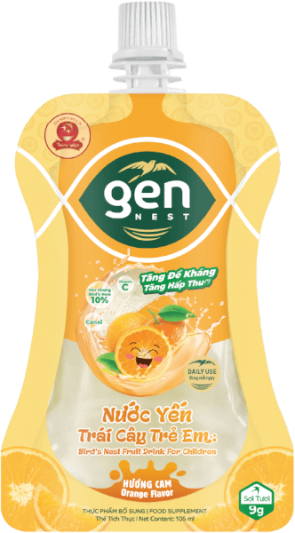 Gennest Nước Yến Trái Cây Trẻ Em Hương Cam