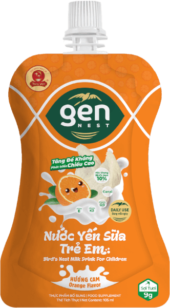 Gennest Nước Yến Sữa Trẻ Em Hương Cam