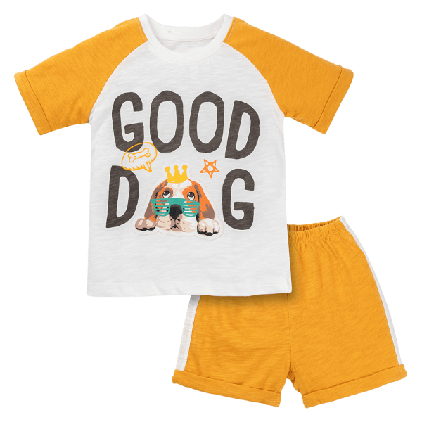Bộ bé trai ngắn BST Cún con Animo HN1124044 (9M-6Y,Vàng)