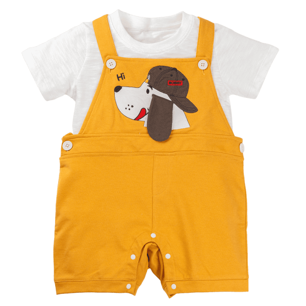 Bộ yếm bé trai ngắn BST Cún con Animo HN1224009 (1-4Y,Vàng)
