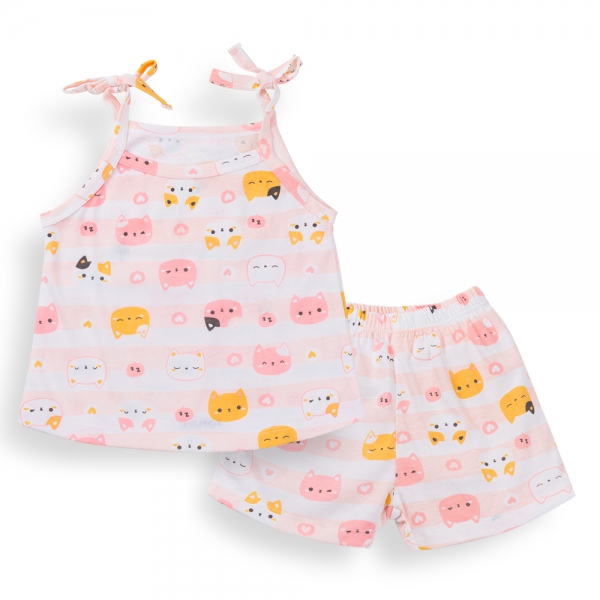 Bộ bé gái ngắn Animo Easy TX1224014 (1-4Y,Trắng)