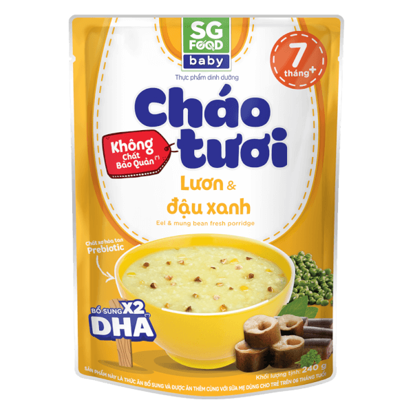 Cháo tươi Baby lươn đậu xanh 240g, SG Food