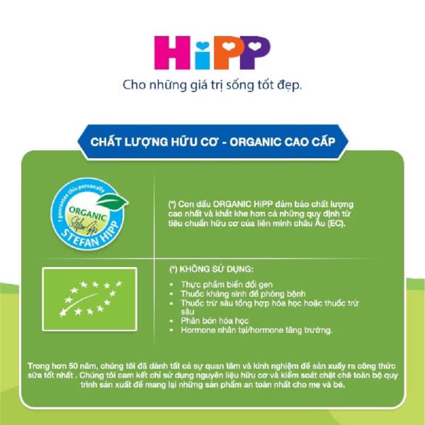 Sữa HiPP Organic Combiotic số 1 800g (0-6 tháng tuổi)