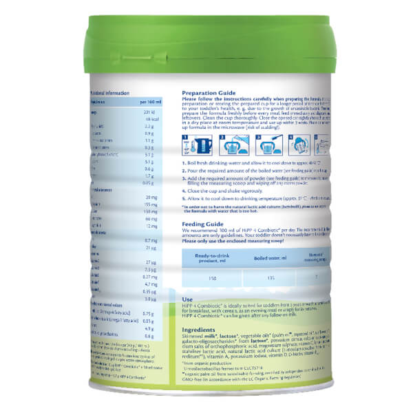 Sữa HiPP Organic Combiotic số 4 800g (từ 3 tuổi)