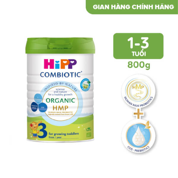 Sữa HiPP Organic Combiotic số 3 800g (1-3 tuổi)