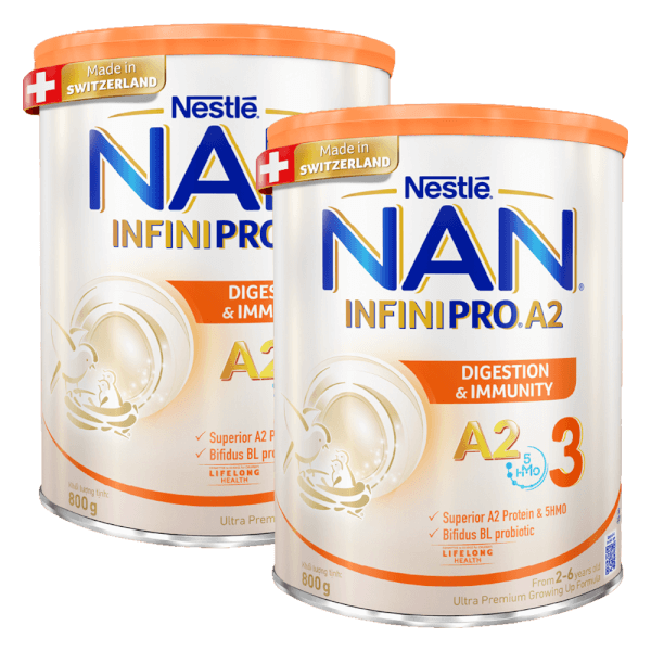 Combo 2 Sữa Nan A2 InfiniPro 800g số 3 (5HMO) (2-6 tuổi)