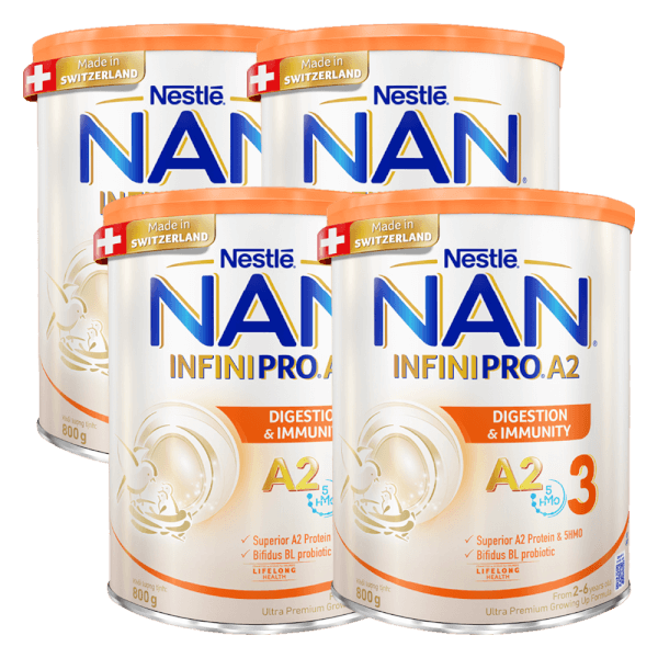 Combo 4 Sữa NAN INFINIPRO A2 800g số 3 (5HMO) (2-6 tuổi)