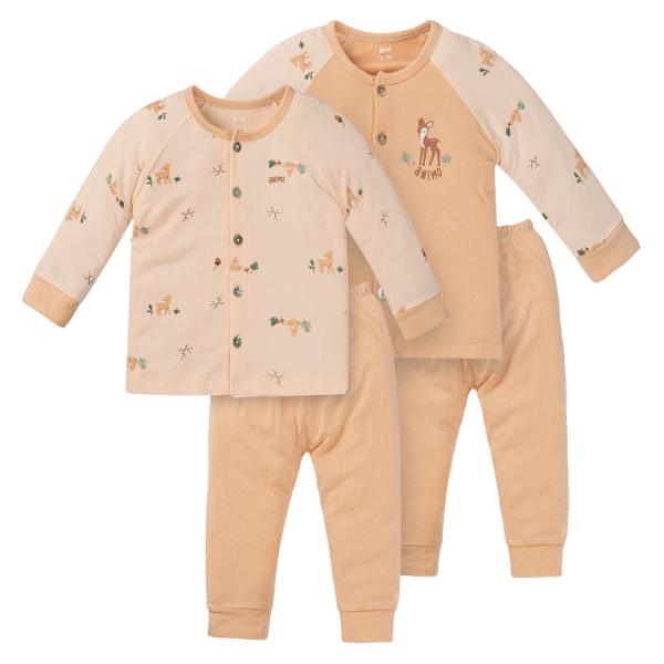 Set 2 Bộ kháng khuẩn Modal dài Animo BMC1024026 (0-24M,Cam nhạt)