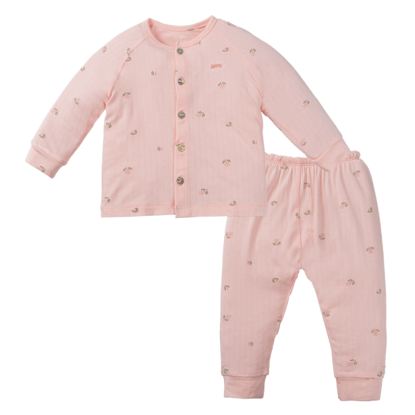 Bộ modal jacquard dài Animo KV1124015 (0-24M,Hồng)