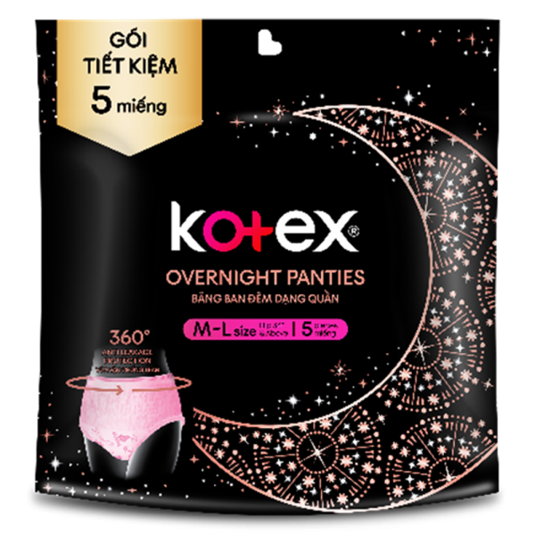 Băng vệ sinh quần Kotex M/L (5 miếng) (Giao bao bì ngẫu nhiên)