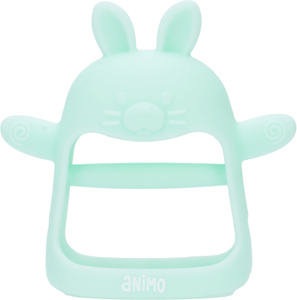 Gặm nướu vòng tay Silicone hình thỏ Animo (Xanh)