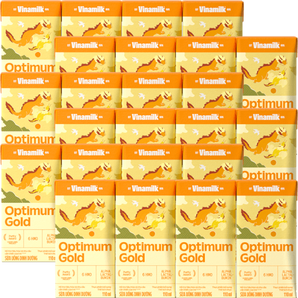 Combo 6 Sữa uống dinh dưỡng Optimum Gold 110ml (Lốc 4 hộp) new