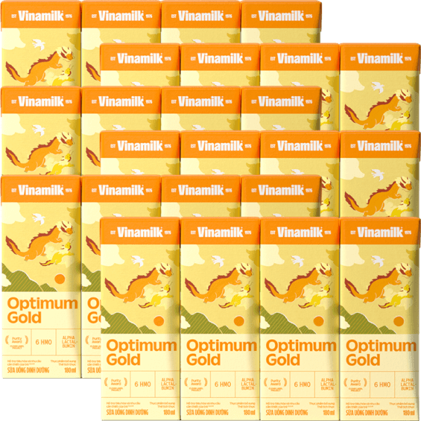 Combo 6 Sữa uống dinh dưỡng Optimum Gold 180ml (Lốc 4 hộp) new