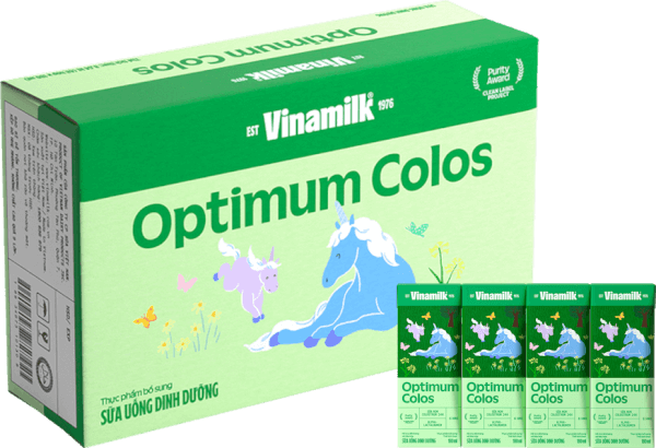 Thùng Sữa uống dinh dưỡng Optimum Colos 180ml (Lốc 4 hộp) new