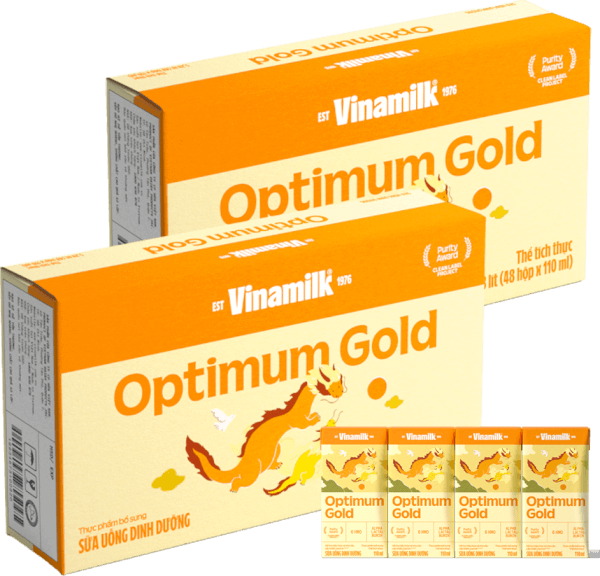 Combo 2 thùng Sữa uống dinh dưỡng Optimum Gold 110ml (Lốc 4 hộp) new