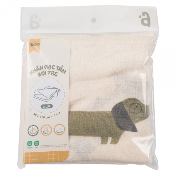 Khăn gạc tắm 100% sợi tre BM8X Animo T2501_PP001 (60x120cm,1 cái)
