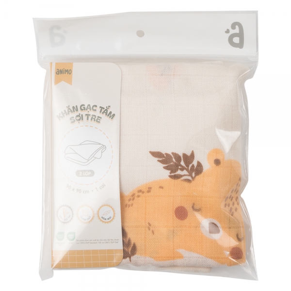 Khăn gạc tắm 100% sợi tre BM9X Animo T2411_PP002 (90x90cm,1 cái)