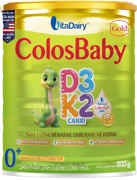 Sản phẩm dinh dưỡng công thức Colosbaby Gold D3K2 0+ 800g (0-12 tháng)