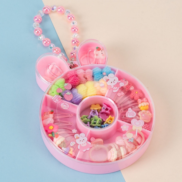 Combo 3 trong 1 cột tóc, kẹp tóc, nhẫn Animo A2410_MN035 (Hồng)