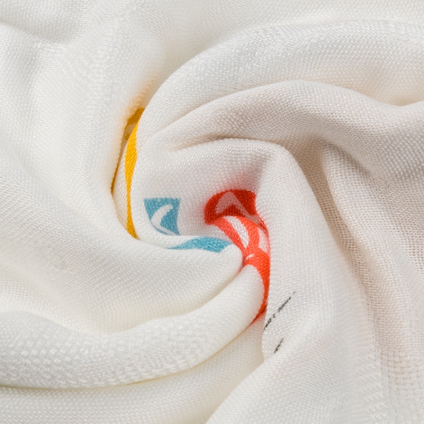 Set 2 Khăn tắm đa năng sợi tre in hình Animo  B2409_MN005 (110x110cm,Trắng,Giao hoạ tiết ngẫu nhiên)