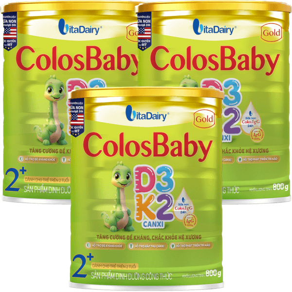 Combo 3 Sản phẩm dinh dưỡng công thức Colosbaby Gold D3K2 2+ 800g - S
