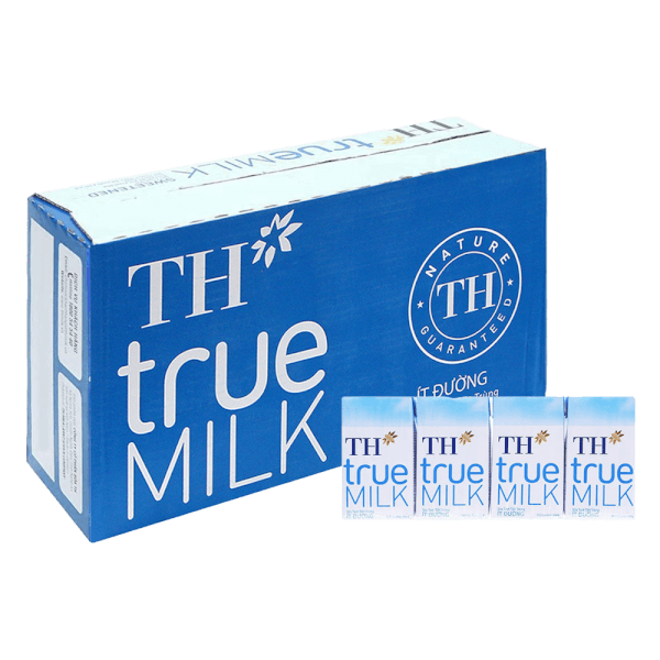 Thùng Sữa tươi tiệt trùng TH true Milk ít đường 110ml (lốc 4 hộp)