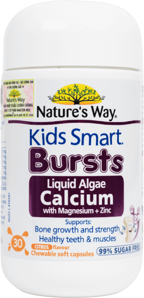 Thực phẩm bảo vệ sức khỏe Nature's Way Kids Smart Bursts Calcium With Magnesium + Zinc+ D3K2
