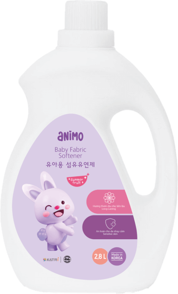 Nước xả cho bé Animo hương  trái cây mùa hè chai 2,8L