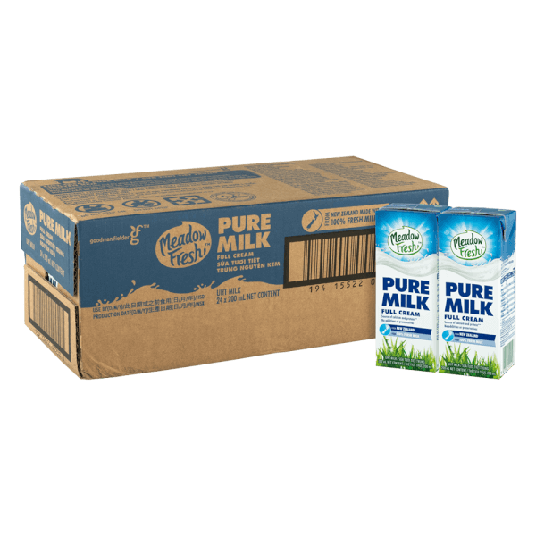 Sữa tươi tiệt trùng Nguyên kem nhãn hiệu Meadow Fresh 200ML (Lốc 3 hộp)