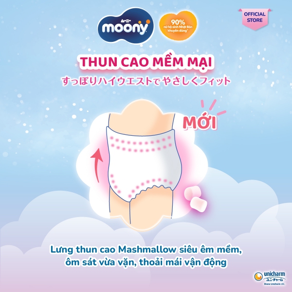 Bỉm tã quần Moony bé gái size XL 38 miếng (12-22kg) (giao bao bì ngẫu nhiên)