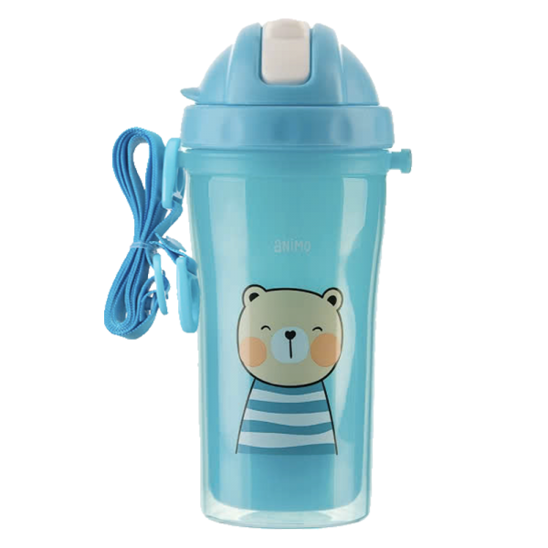 Bình tập uống cách nhiệt Animo (340ml, xanh, dây đeo, RK3415)