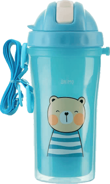 Bình tập uống cách nhiệt Animo (340ml, xanh, dây đeo, RK3415)