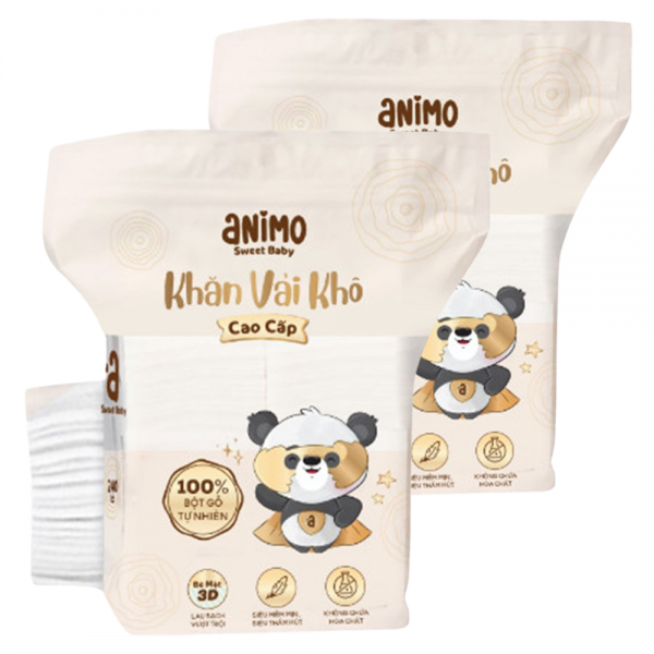 Combo 2 Khăn vải khô cao cấp Animo - 240 tờ