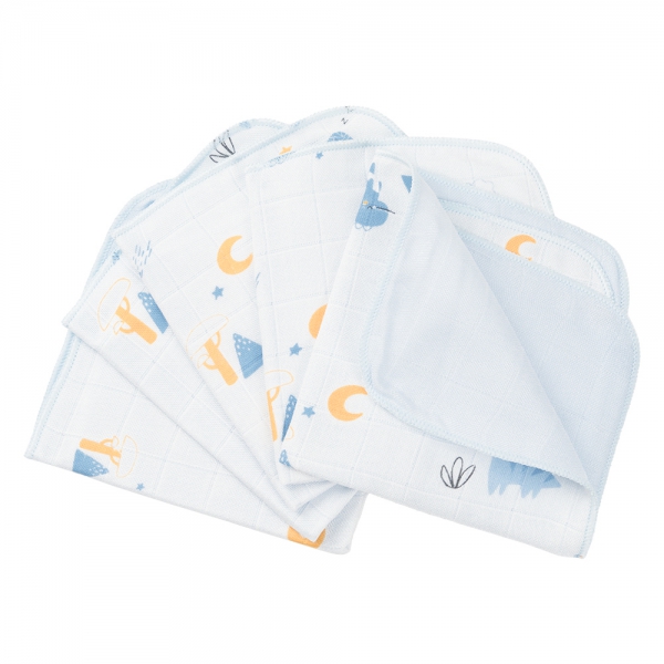 Khăn gạc sợi tre 4 lớp Animo T2304_NBA004 (25x25cm,5 cái) (giao màu ngẫu nhiên)