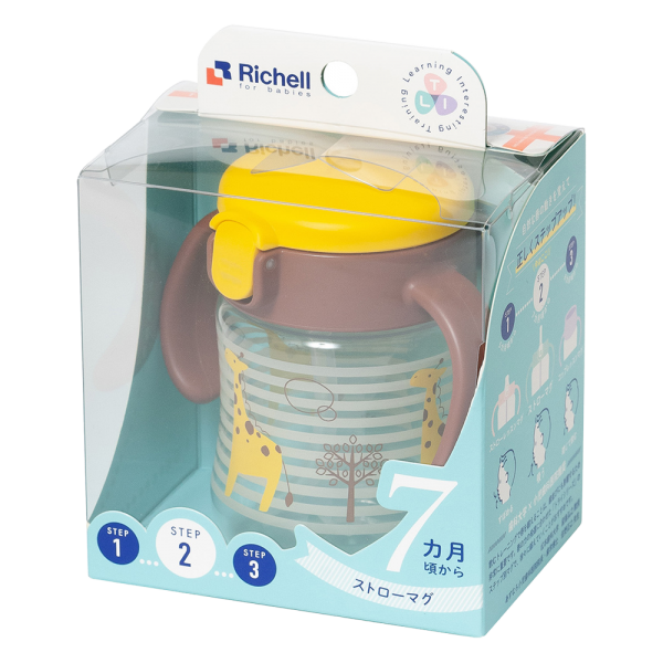 Bình ống hút TLI Richell 200ml (Vàng, RC20356)