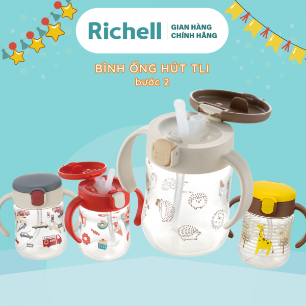 Bình ống hút TLI Richell 200ml (Vàng, RC20356)