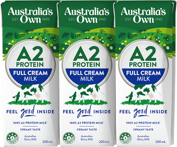 Thùng Sữa tươi tiệt trùng nguyên kem Australia's Own A2 Lốc 3x200ml