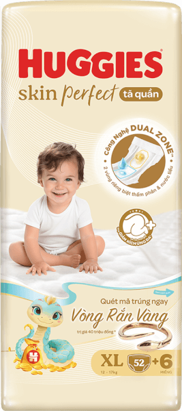Tã quần Huggies SkinPerfect Pants (XL, 12-17kg, 52+6 miếng) (giao bao bì ngẫu nhiên)