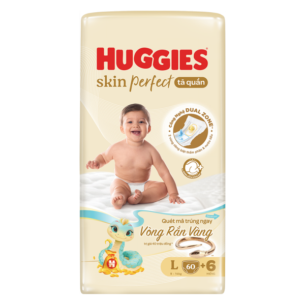 Tã quần Huggies SkinPerfect Pants (L, 9-14kg, 60+6 miếng) (giao bao bì ngẫu nhiên)