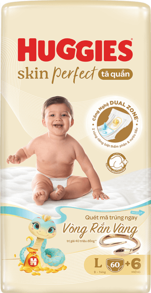 Tã quần Huggies SkinPerfect Pants (L, 9-14kg, 60+6 miếng) (giao bao bì ngẫu nhiên)