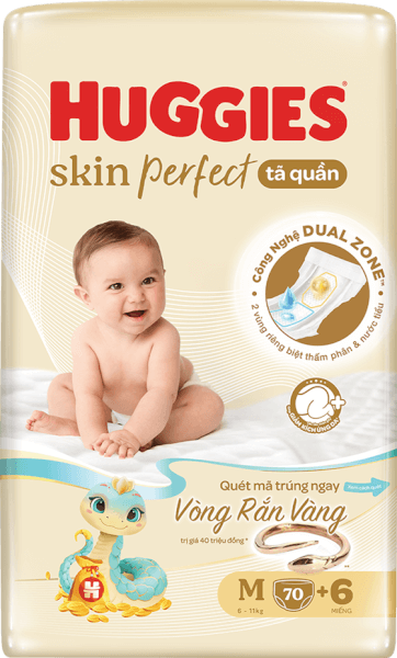 Tã quần Huggies SkinPerfect Pants (M, 6-11kg, 70+6 miếng) (giao bao bì ngẫu nhiên)