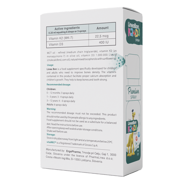 Combo 2 Thực phẩm bảo vệ sức khỏe LineaBon K2+D3 Spray dạng xịt