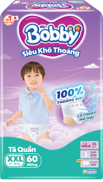 Tã quần Bobby size XXL, 60 miếng (giao bao bì ngẫu nhiên)
