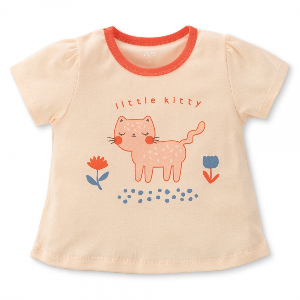 Bộ bé gái ngắn Animo Easy LU0325012 (1-4Y,Kem-hồng, TT02)