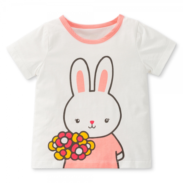 Bộ bé gái ngắn Animo Easy TX0225026 (1-4Y,Trắng-hồng,TT02)